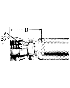 Steel 1 & 2 Wire Braid Field Crimp Fittings, Female JIC 37 Flare Swivel, Straight