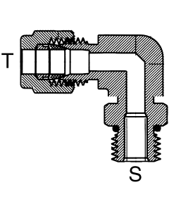 Stainless Steel Duolok Tube Fittings, Tube To Male SAE O-Ring Boss (Straight Thread O-Ring), 90 deg Elbow