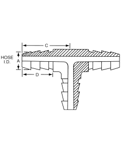 Brass Short Shank Type Hose Tees