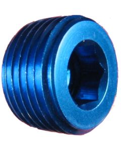 Blue Anodized Aluminum (AN 932) Male NPT Allen Head Plugs