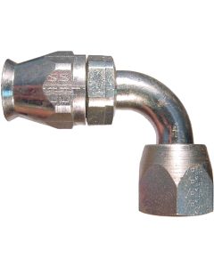 Plated Steel Fittings For Teflon Racing Hose, Female JIC 37 deg Flare Swivel, 90 deg Elbow