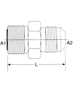 Steel Adapters, Male O-Ring Face Seal To Male JIC 37 deg Flare, Straight