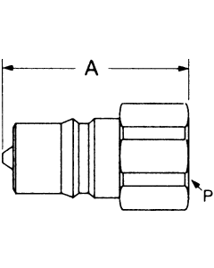 HK Series Industrial Interchange Series B Stainless Steel Hydraulic Quick Disconnects, Male Half, Female NPT