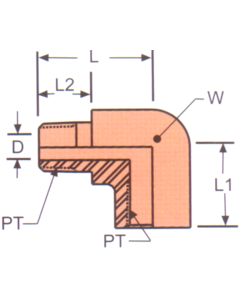 Stainless Steel Adapters, Male NPT To Female NPT, 90 deg Elbow