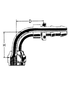 Steel Reusable Socketless Fittings, Female JIC 37 deg Flare Swivel, 90 deg Elbow
