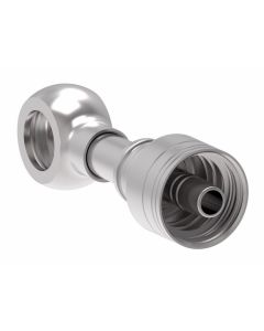 Global TTC 1 & 2 Wire Braid Steel Crimp Fitting, 12 MM Metric Banjo, -08 Hose, Straight
