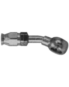 Steel Reusable 1 Wire Braid Teflon Fittings, Metric Banjo, 17 deg Elbow