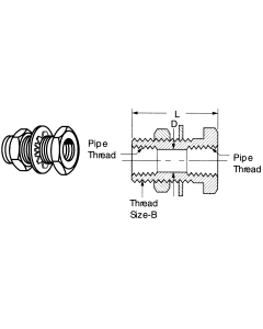 Brass Adapters, Female NPT To Female NPT, Straight Bulkhead