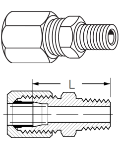 7000 Series Ermeto Steel Flareless Fittings, Tube To Male NPT, Straight