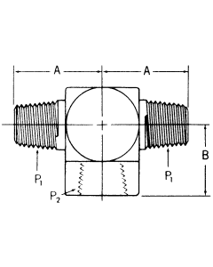 Steel Adapters, Male NPT Run To Female NPT Branch, Tee