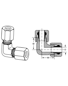 7000 Series Ermeto Steel Flareless Tube Fittings, Union 90 deg Elbow