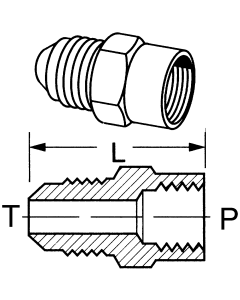 Brass Adapters, Female NPT To Male SAE 45 deg Flare, Straight