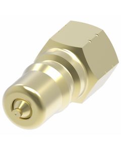 HK Series Industrial Interchange Series B Brass Hydraulic Quick Disconnect, Male Half, -06 Coupling, 3/8-18 Female NPT