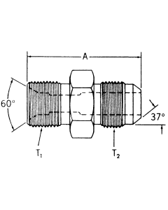 Steel Adapters, Male British Parallel (BSPP) To Male JIC 37 deg Flare, Straight