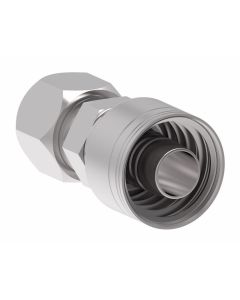 Global TTC 1 & 2 Wire Braid Steel Crimp Fitting, 7/16-20 Flareless Tube Rigid Ermeto 7000 Series, -06 Hose, Straight