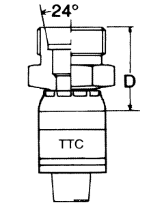 Global TTC 1 & 2 Wire Braid Steel Crimp Fittings, Male German DIN 3902 24 deg Flare Light Duty, Straight