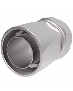 Steel Reusable 1 Wire Braid Reduced Bore Three-Piece Fitting, 1-5/8-12 Female JIC 37 deg Flare Swivel, -20 Hose, Straight