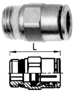 Brass Push>Connect Metric Tube Fittings, Tube To Male Universal BSPP/BSPT, Straight
