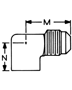 Brass Adapters, Female NPT To Male SAE 45 deg Flare, 90 deg Elbow