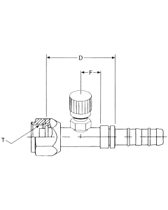 E-Z Clip Series Fittings, Female O-Ring (Short Pilot), Straight With Charge Port (R12)