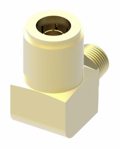 Brass Push>Connect Air Brake Tube Fitting, 0.25 Inch Tube OD To 1/4-18 Male NPT, 90 deg Elbow