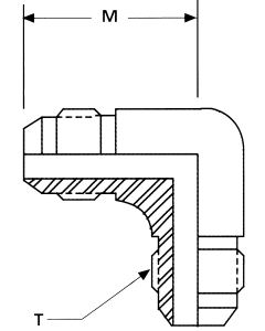 Stainless Steel Adapters, Male JIC 37 deg Flare To Male JIC 37 deg Flare, 90 deg Elbow