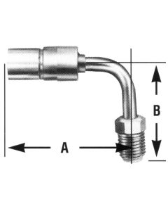 Stainless Steel Everswage Crimp Fittings, Male Inverted Flare, 90 deg Elbow