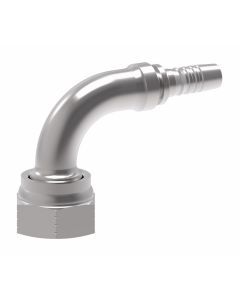 E-Z Clip Series Fitting, 7/8-14 Female O-Ring (Short Pilot), -12 Hose, 90 deg Elbow