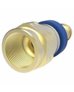 Brass Reusable Socketless Fitting, 3/4-16 Female JIC 37 deg Flare & SAE 45 deg Flare Swivel (Universal), -08 Hose, Straight