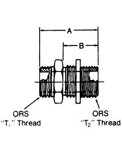 Steel Adapters, Male O-Ring Face Seal To Male O-Ring Face Seal, Straight Bulkhead