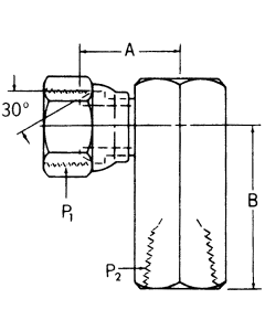 Steel Adapters, Female NPT Swivel To Female NPT, 90 deg Elbow