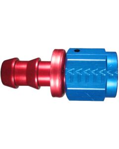 Red/Blue Anodized Aluminum Reusable Socketless Fittings, Female JIC 37 deg Flare Swivel, Straight