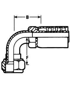 Steel Crimp 390H/790H Swage Fittings, Female JIC 37 deg Flare Swivel, 90 deg Elbow