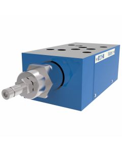 SystemStak Flow Control Valve, NFPA-D05 Size, Dual Meter Out of Work Ports, Standard Needle Control, Screw & Locknut Adjustment