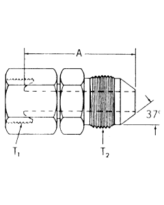 Steel Adapters, Female Metric 24° (DIN 3901/3902 1.Rh) To Male JIC 37 deg Flare, Straight