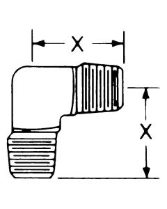 Brass Adapter, 3/8-18 Male NPT To Male NPT, 90 deg Elbow