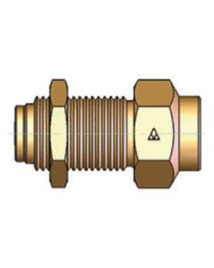 Brass Push-In Tube Fitting, 0.25 Tube OD to 1/4-18 Female NPT, Straight Bulkhead