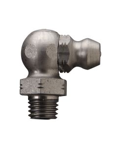 Stainless Steel Grease Fitting, Male 1/4-28 SAE Taper, 90 deg Elbow