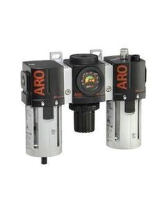 Aro-Flo Series Air Line Filter/Regulator/Lubricator Combination Unit, 1/2 NPT Ports, 150 SCFM Flow Rating, Auto Drain