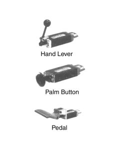 E Series Manually Operated Pneumatic Valve, 4-way 2-position, Manual Return, Hand Lever, 1/4 NPT (Side) Ports, 26 Flow Rating