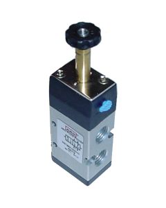 MaxAir Series Solenoid Operated Pneumatic Valve, 4-way 2-position, Spring Return, 1/2 NPT (Side) Ports, 167 Flow Rating