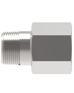 Steel Adapter, 3/8-18 Male NPT To 3/4-16 Female SAE O-Ring Boss (Straight Thread O-Ring), Straight
