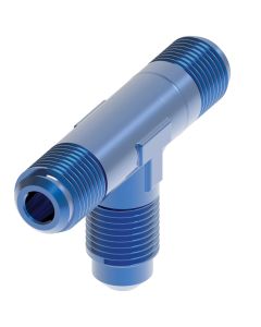 Blue Anodized Aluminum Adapter (AN 824), -08 Male JIC 37 deg Flare Run To Male JIC 37 deg Flare Branch, Tee