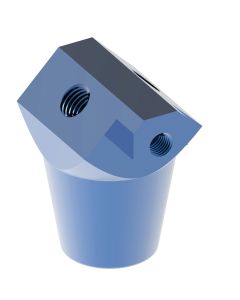 Blue Anodized Aluminum Fuel Block, 1/4, 1/4, 1/8, & 3/8 Inch Female NPT Ports