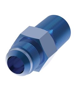 Aluminum Fuel Pump Adapter, -10 Male JIC 37 deg Flare To 3/8 Male Pipe to Flare for Holley Electric Fuel Pumps. Blue Anodized., Straight