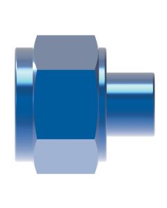 Blue Anodized Aluminum Adapter (AN 929), -06 Female JIC 37 deg Flare Cap