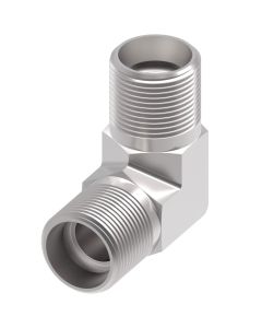 Steel Adapter, 13/16-16 Male SAE O-Ring Face Seal To 3/4-16 Male SAE O-Ring Boss (Straight Thread O-Ring), 90 deg Elbow
