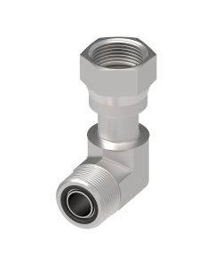 Steel Adapter, 11/16-16 Male SAE O-Ring Face Seal To 11/16-16 Female SAE O-Ring Face Seal, 90 deg Elbow