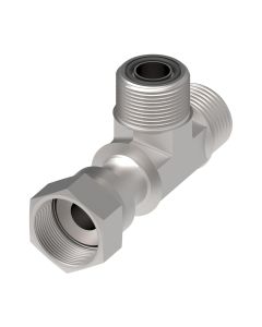 Steel Adapter, 11/16-16 Male SAE O-Ring Face Seal Run & Branch To 11/16-16 Female SAE O-Ring Face Seal Run, Tee