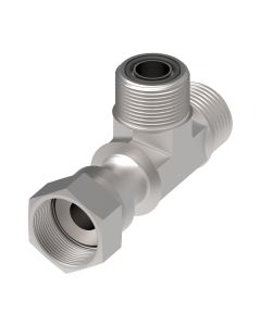 Steel Adapter, 13/16-16 Male SAE O-Ring Face Seal Run & Branch To 13/16-16 Female SAE O-Ring Face Seal Run, Tee